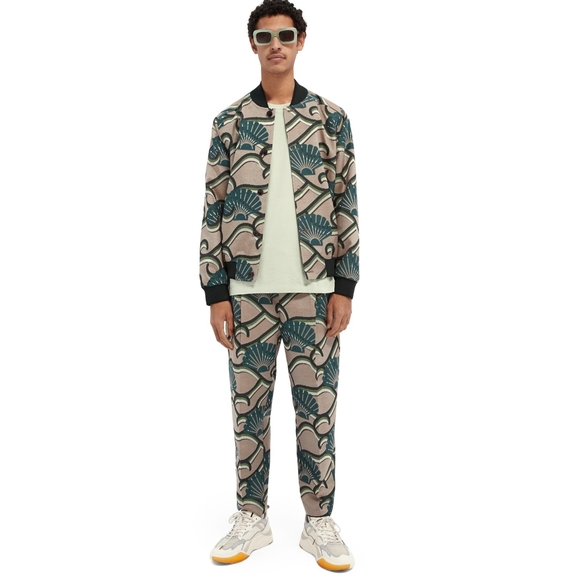 Scotch & Soda Jacquard Shell Print Bomber Jacket and Joggers Set - Picture 1 of 10